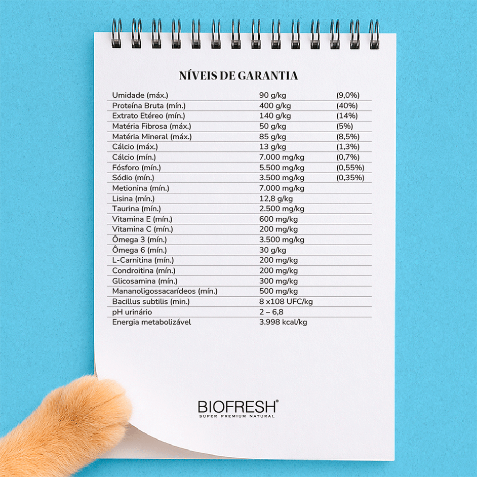 Ração Seca Biofresh Peixe Branco, Salmão, Chá Verde, Cúrcuma e Blueberry para Gatos Sênior - 7,5Kg
