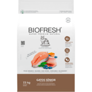 Ração Seca Biofresh Peixe Branco, Salmão, Chá Verde, Cúrcuma e Blueberry para Gatos Sênior - 7,5Kg