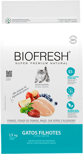 Ração Seca Biofresh Frango, Fígado de Frango, Maçã, Chá Verde e Blueberry para Gatos Filhotes - 1,5Kg