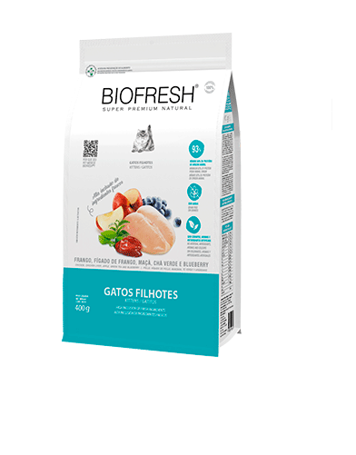 Ração Seca Biofresh Frango, Fígado de Frango, Maçã, Chá Verde e Blueberry para Gatos Filhotes - 400 g