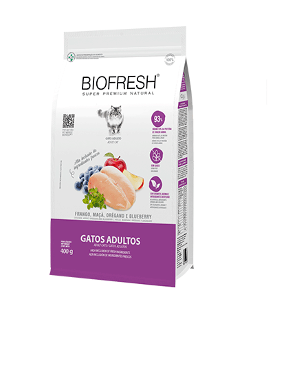 Ração Seca Biofresh Frango Fresco, Maçãs, Orégano e Blueberry para Gatos Adultos - 400 g