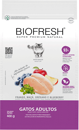 Ração Seca Biofresh Frango Fresco, Maçãs, Orégano e Blueberry para Gatos Adultos - 400 g