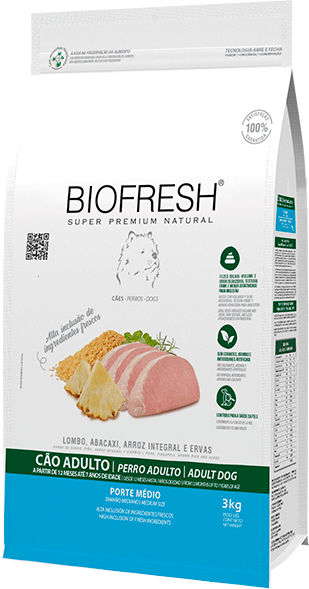 Ração Seca Biofresh Lombo e Abacaxi para Cães Porte Médio - 3Kg