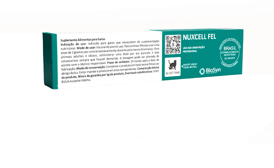 Suplemento Vitamínico Biosyn Nuxcell Fel para Gatos - 1 Aplicador