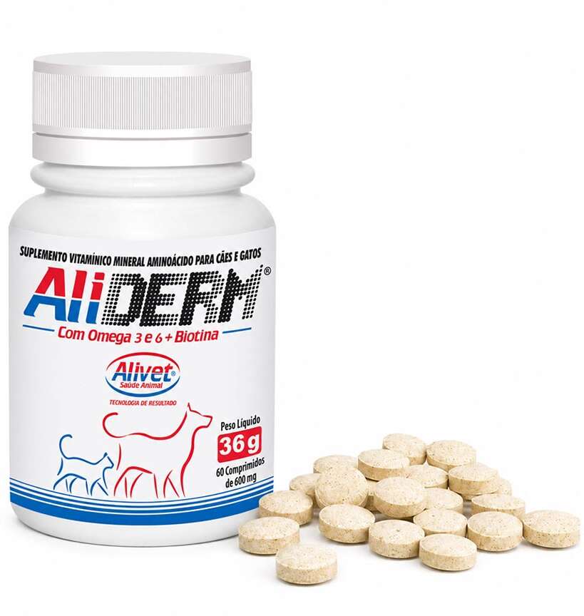 Suplemento Alivet Aliderm 60 Comprimidos - 600 mg