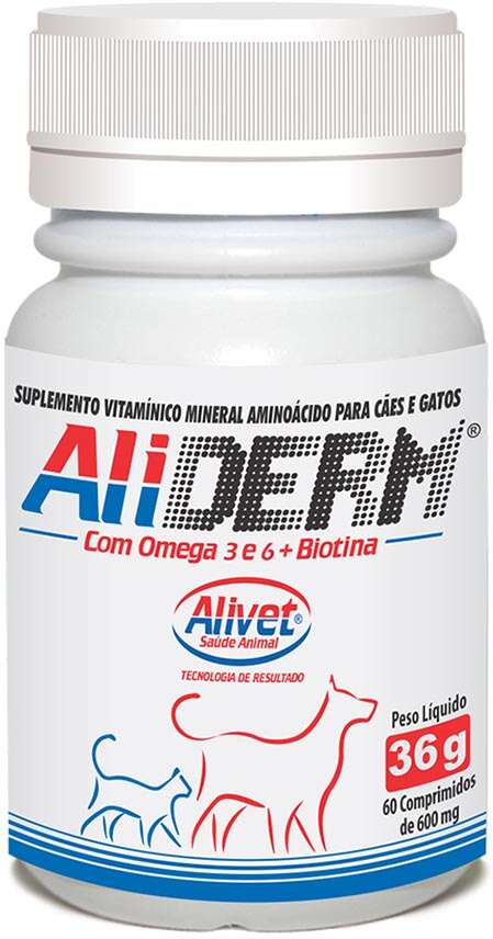 Suplemento Alivet Aliderm 60 Comprimidos - 600 mg