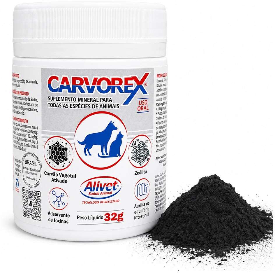 Suplemento Vitamínico Alivet Carvorex para Cães e Gatos - 32 g