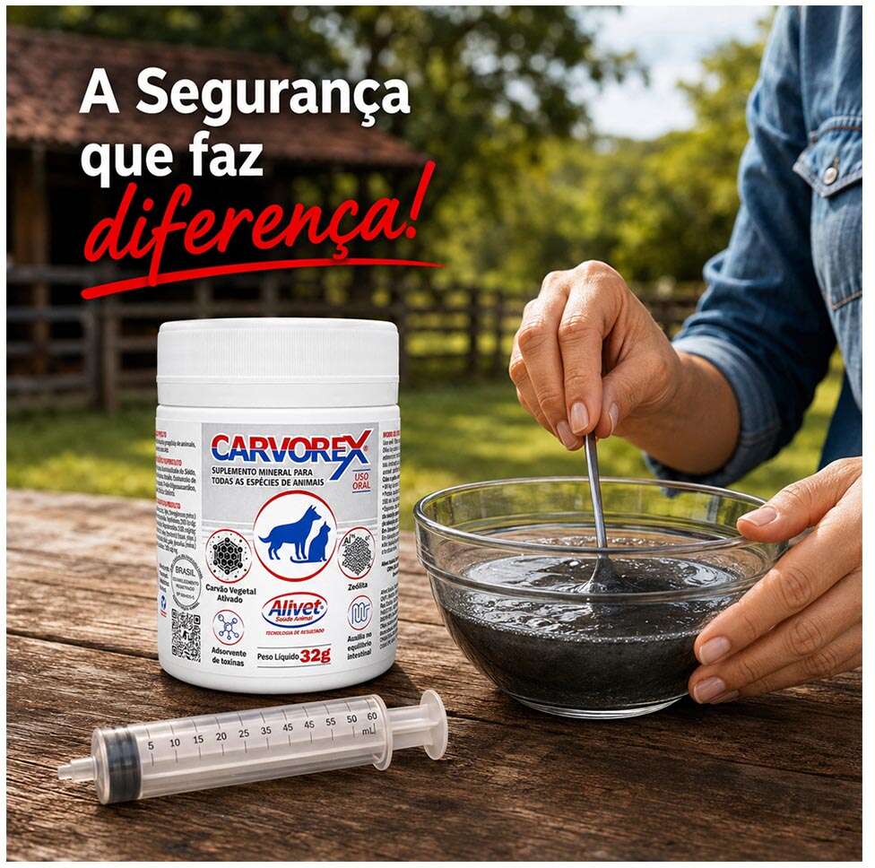 Suplemento Vitamínico Alivet Carvorex para Cães e Gatos - 32 g