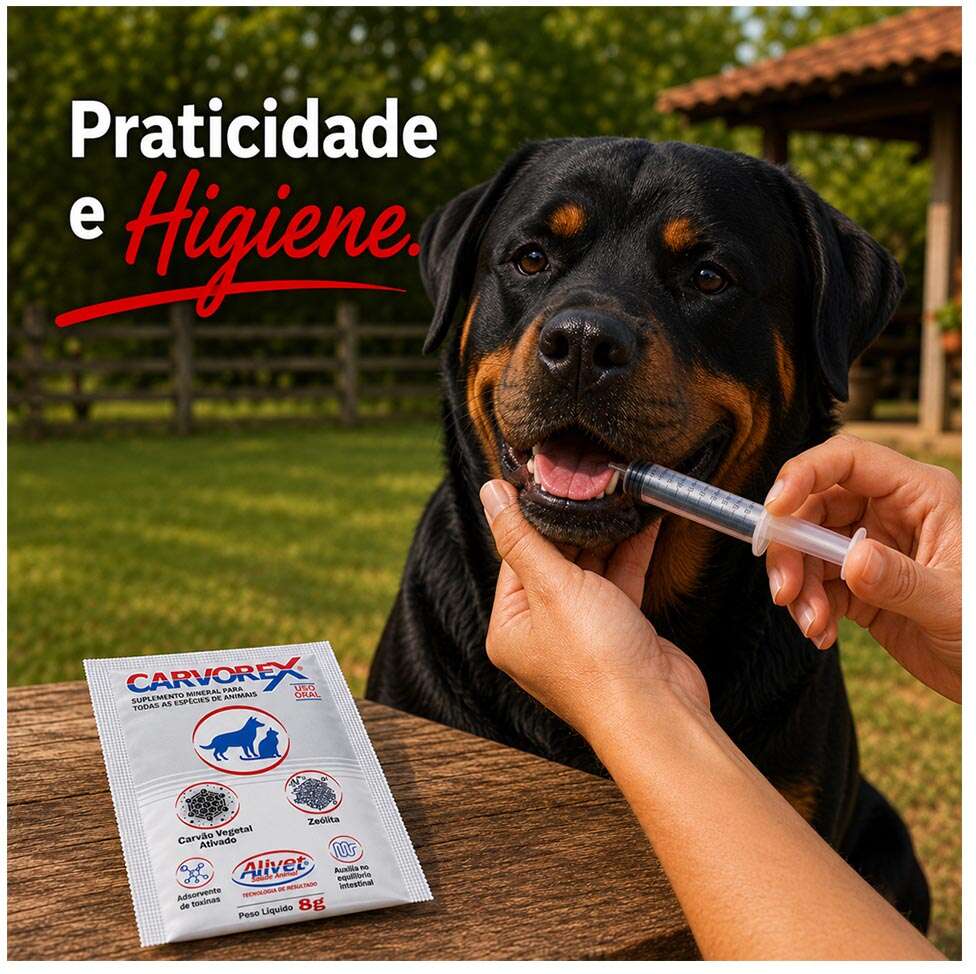 Suplemento Vitamínico Mineral Aminoácido Alivet Carvorex pó - 8 g