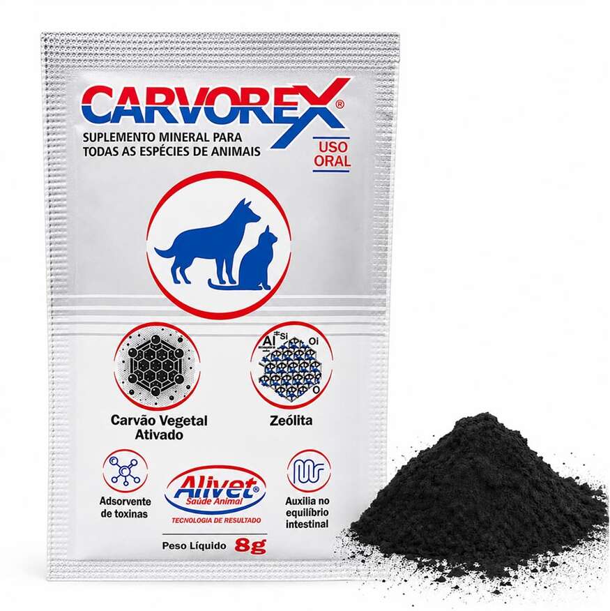 Suplemento Vitamínico Mineral Aminoácido Alivet Carvorex pó - 8 g