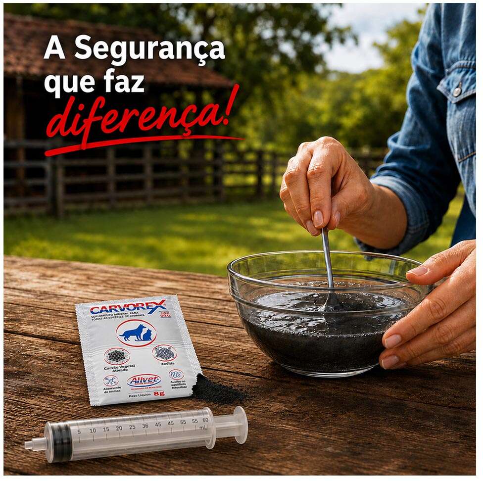 Suplemento Vitamínico Mineral Aminoácido Alivet Carvorex pó - 8 g