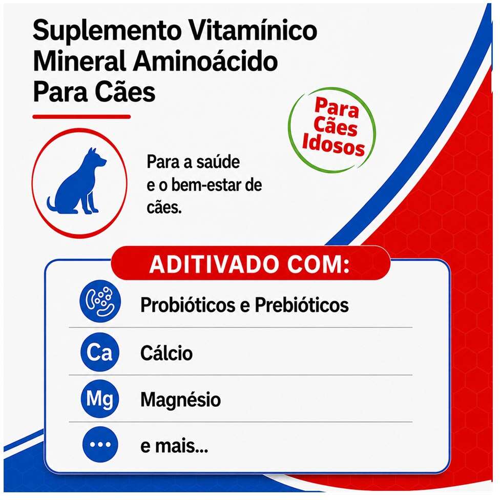 Suplemento Vitamínico Alivet Geri Canis Comprimidos para Cães - 90 g