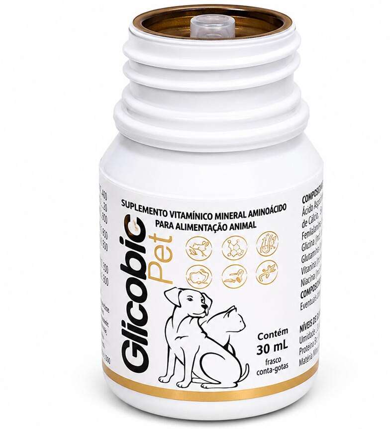 Suplemento Vitamínico Alivet Glicobol Pet Liquido para Cães e Gatos - 30 mL