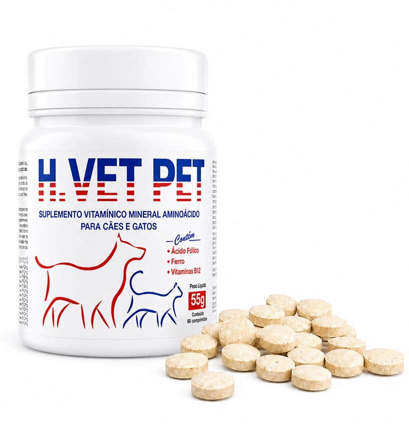Suplmento Alivet H. Vet Pet 60 Comprimidos - 600 mg