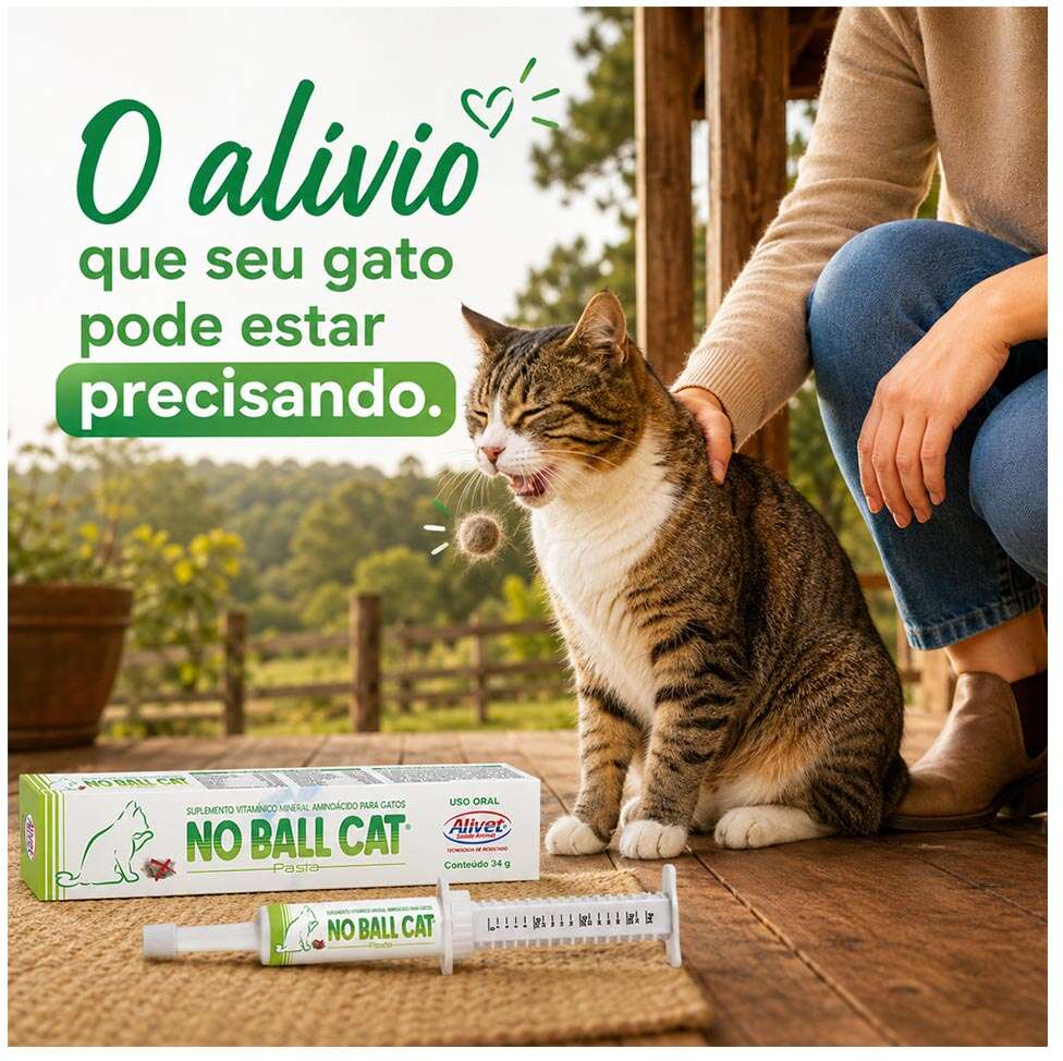 Suplemento Vitamínico Alivet No Ball Cat Pasta para Gatos - 34 g