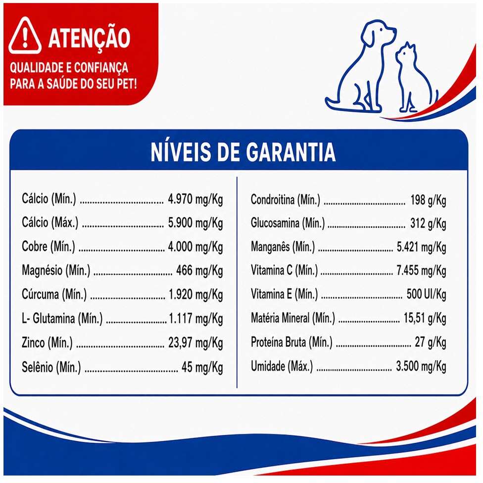 Suplemento Vitamínico Alivet OrthoPet Condroitina e Glicosamina para Cães e Gatos - 30 Cápsulas