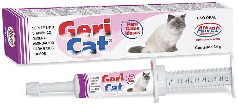 Suplemento Vitamínico Alivet Geri Cat Pasta para Gatos Idosos - 34 g