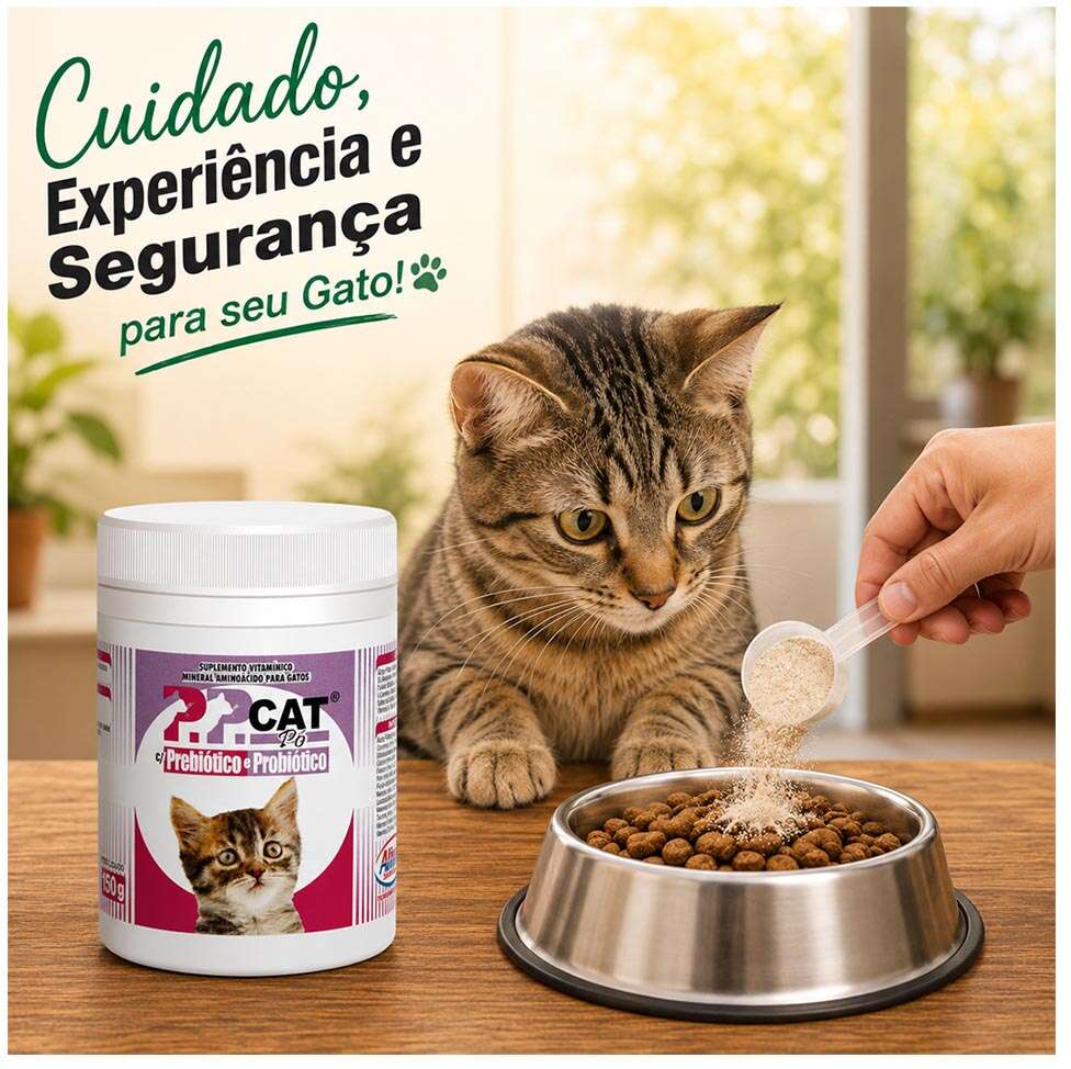 Suplemento Vitamínico Alivet P.P. Cat Prebiótico e Probiótico para Gatos - 150 g
