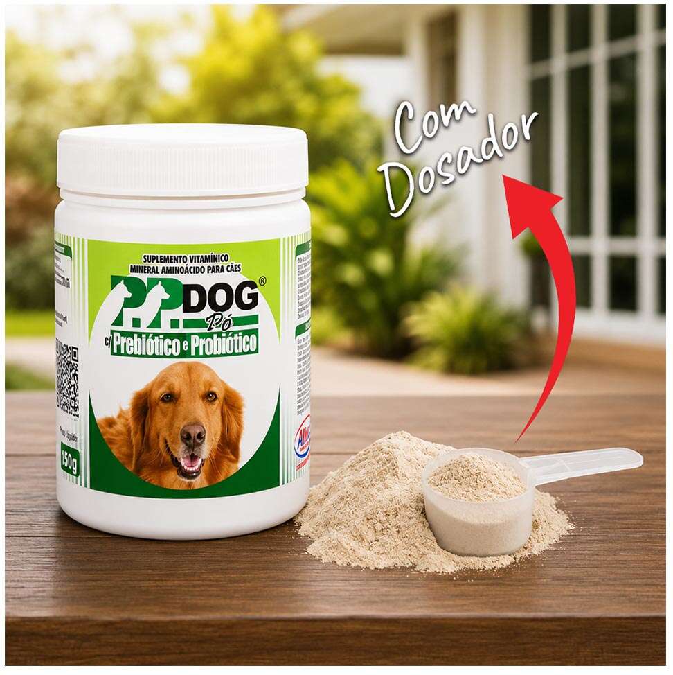 Suplemento Vitamínico Alivet P.P. Dog Prebiótico e Probiótico em Pó para Cães - 150 g