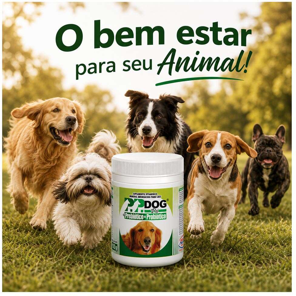 Suplemento Vitamínico Alivet P.P. Dog Prebiótico e Probiótico em Pó para Cães - 150 g