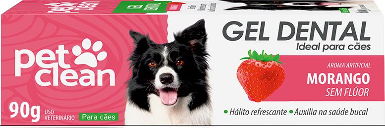 Gel Dental Pet Clean sabor Morango para Cães - 60 g
