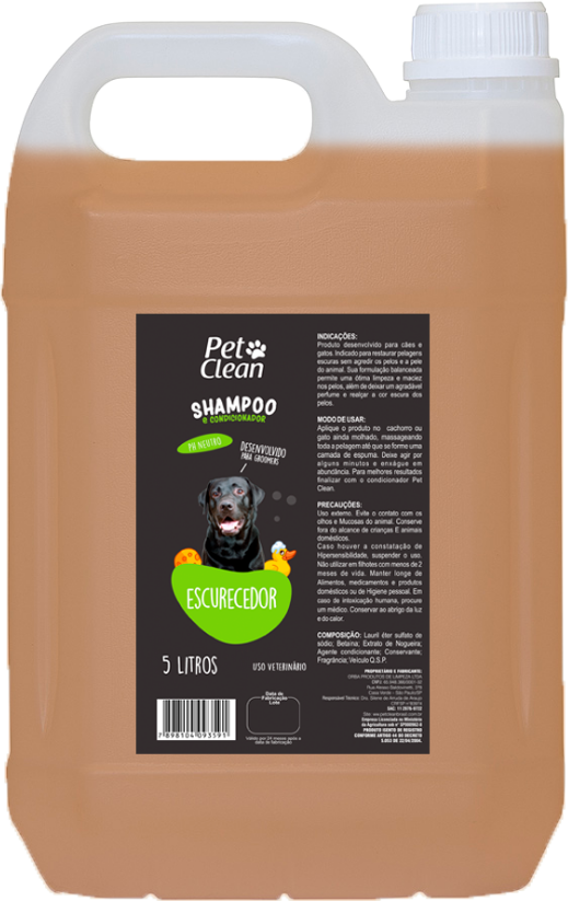 Shampoo e Condicionador Pet Clean Escurecedor para Cães e Gatos - 5 Litros