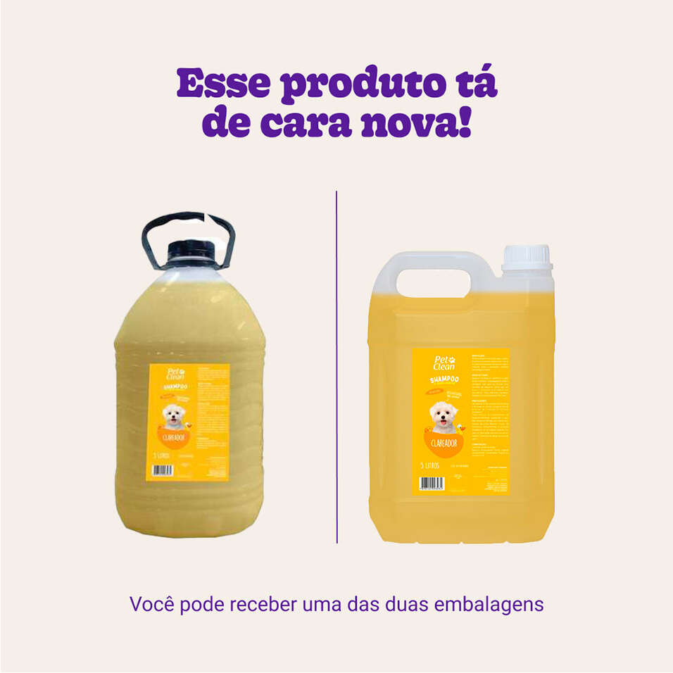 Shampoo e Condicionador Pet Clean Clareador para Cães e Gatos - 5 Litros