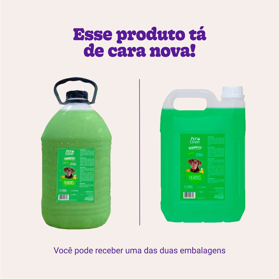 Shampoo e Condicionador Pet Clean Filhotes para Cães e Gatos - 5 Litros