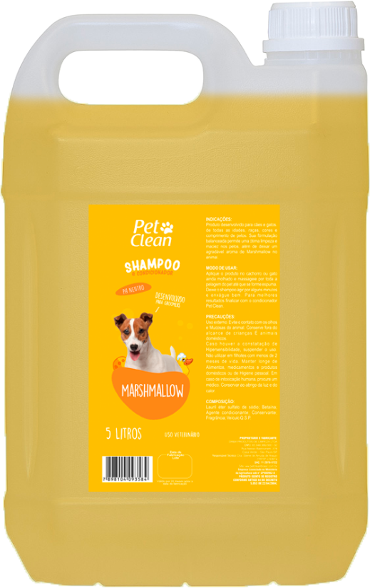 Shampoo e Condicionador Marshmallow Pet Clean para Cães e Gatos - 5 Litros