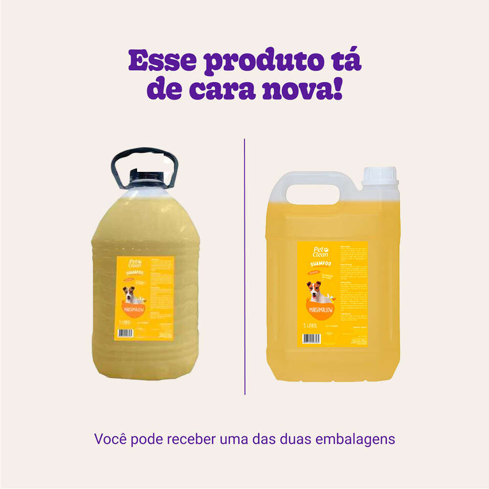 Shampoo e Condicionador Marshmallow Pet Clean para Cães e Gatos - 5 Litros