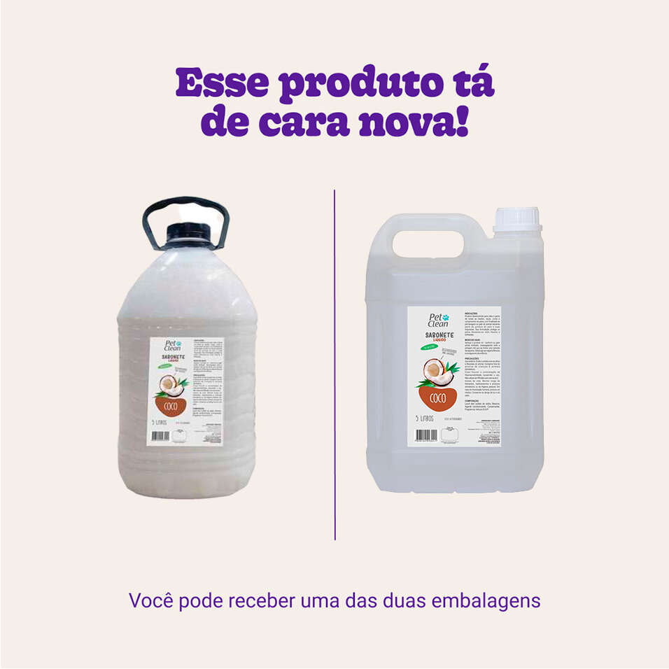 Sabonete Líquido Pet Clean Coco para Cães e Gatos - 5 Litros