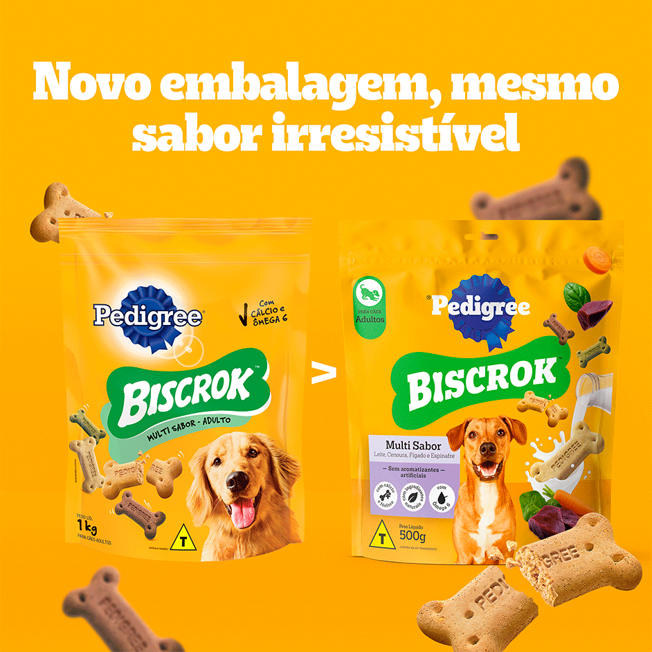 Biscoito Pedigree Biscrok para Cães Adultos Multi - 1Kg