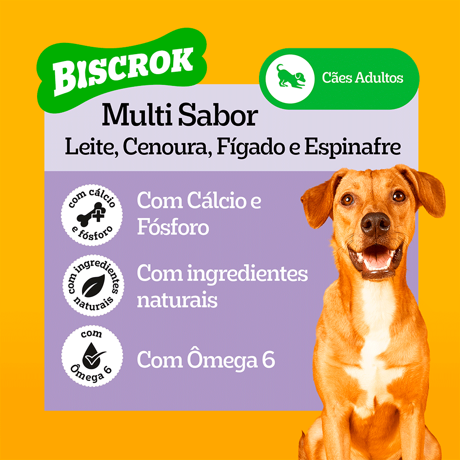 Biscoito Pedigree Biscrok para Cães Adultos Multi - 1Kg