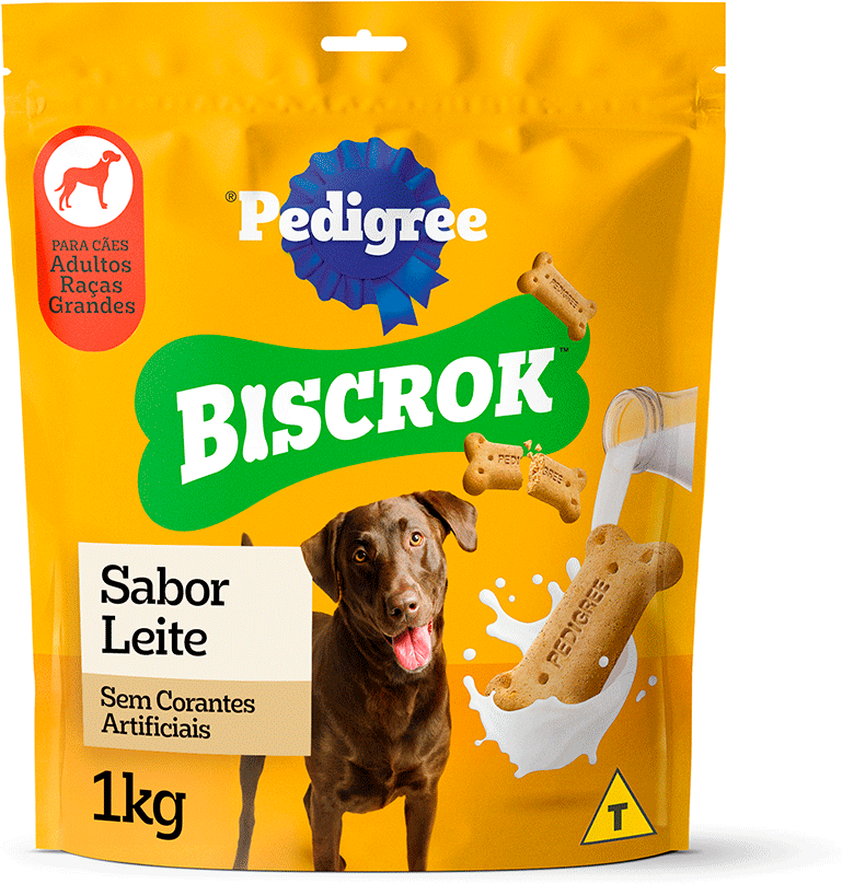 Biscoito Pedigree Biscrok para Cães Adultos Porte Grande Sabor Leite Maxi - 1Kg