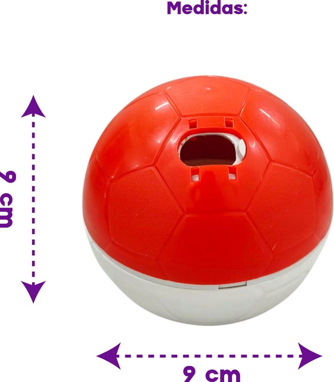 Brinquedo Amicus Crazy Ball Vermelho e Branco para Cães e Gatos - Tam. P