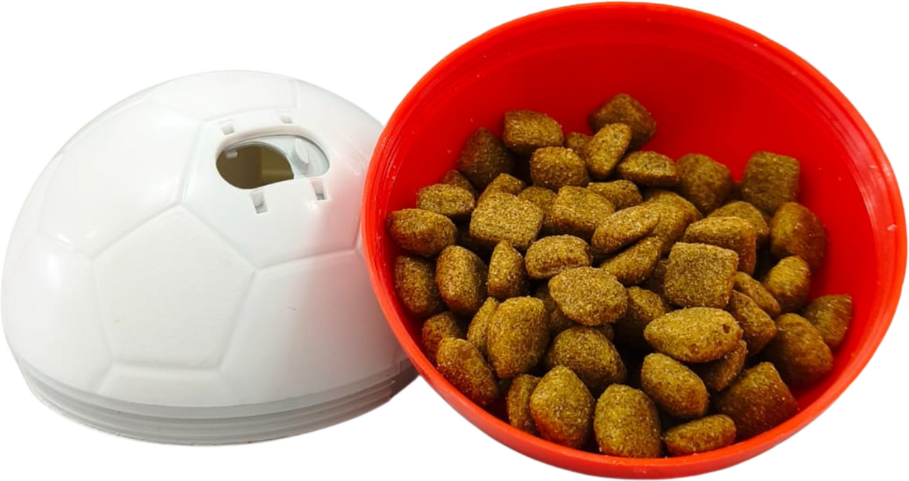 Brinquedo Amicus Crazy Ball Vermelho e Branco para Cães e Gatos - Tam. P