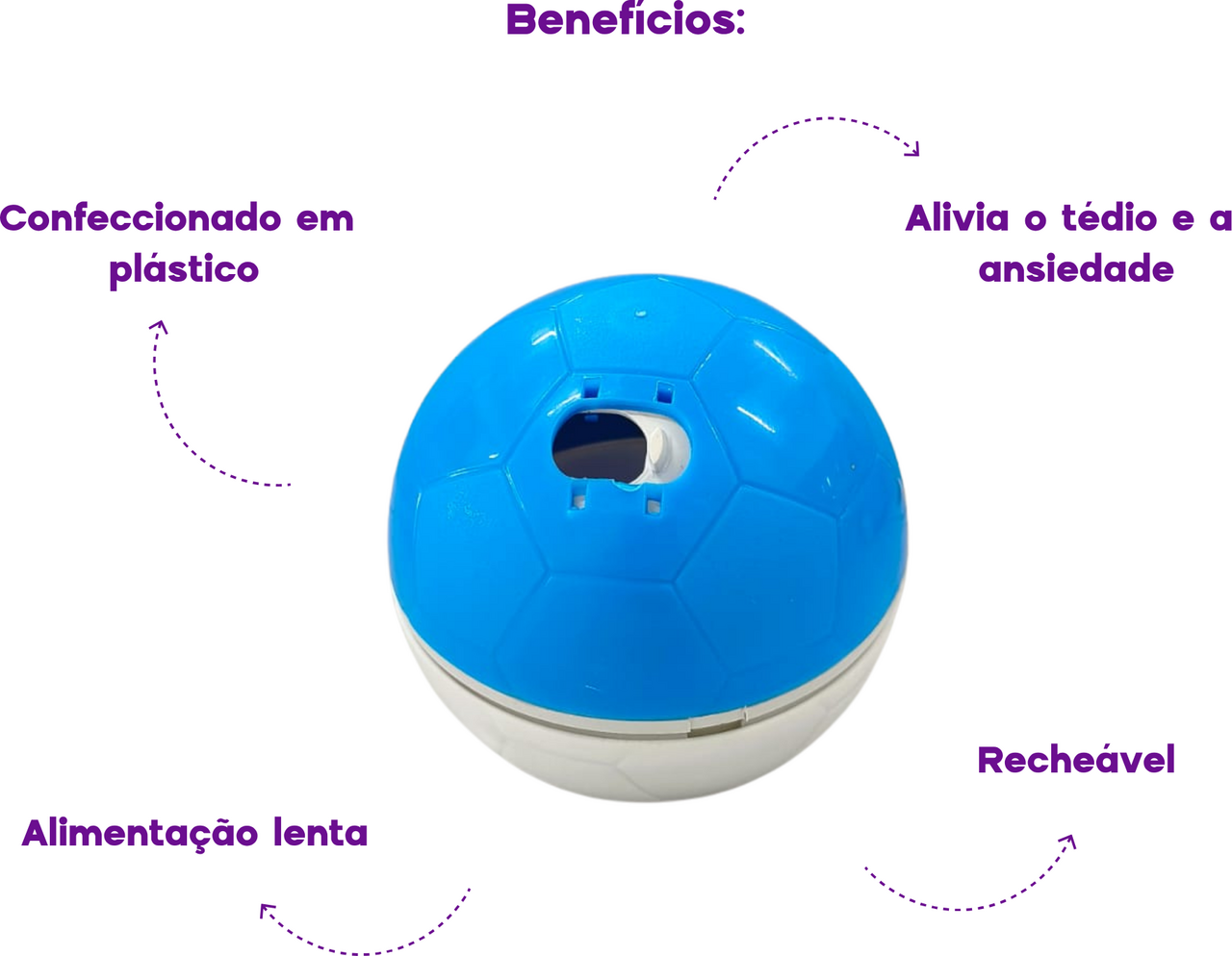 Brinquedo Amicus Crazy Ball Azul e Branco para Cães e Gatos - Tam. P