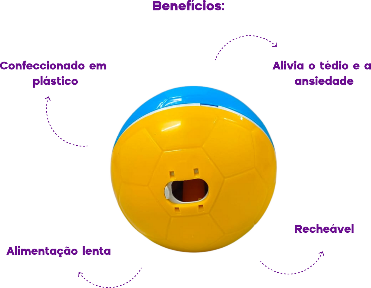 Brinquedo Amicus Crazy Ball Azul e Amarelo para Cães e Gatos - Tam. P