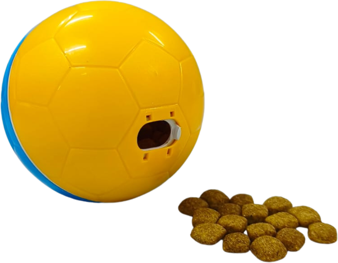 Brinquedo Amicus Crazy Ball Azul e Amarelo para Cães e Gatos - Tam. P