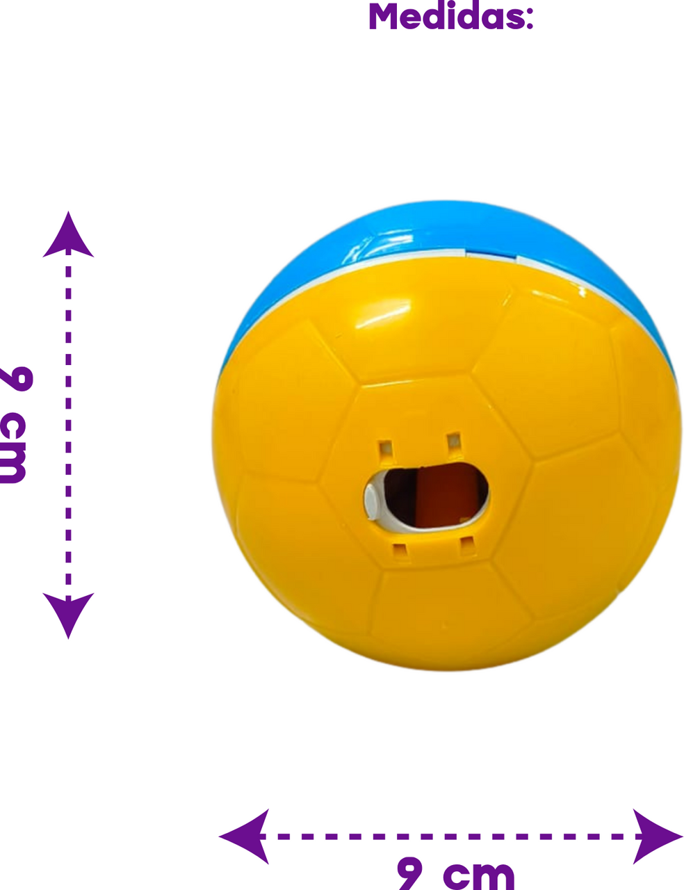 Brinquedo Amicus Crazy Ball Azul e Amarelo para Cães e Gatos - Tam. P