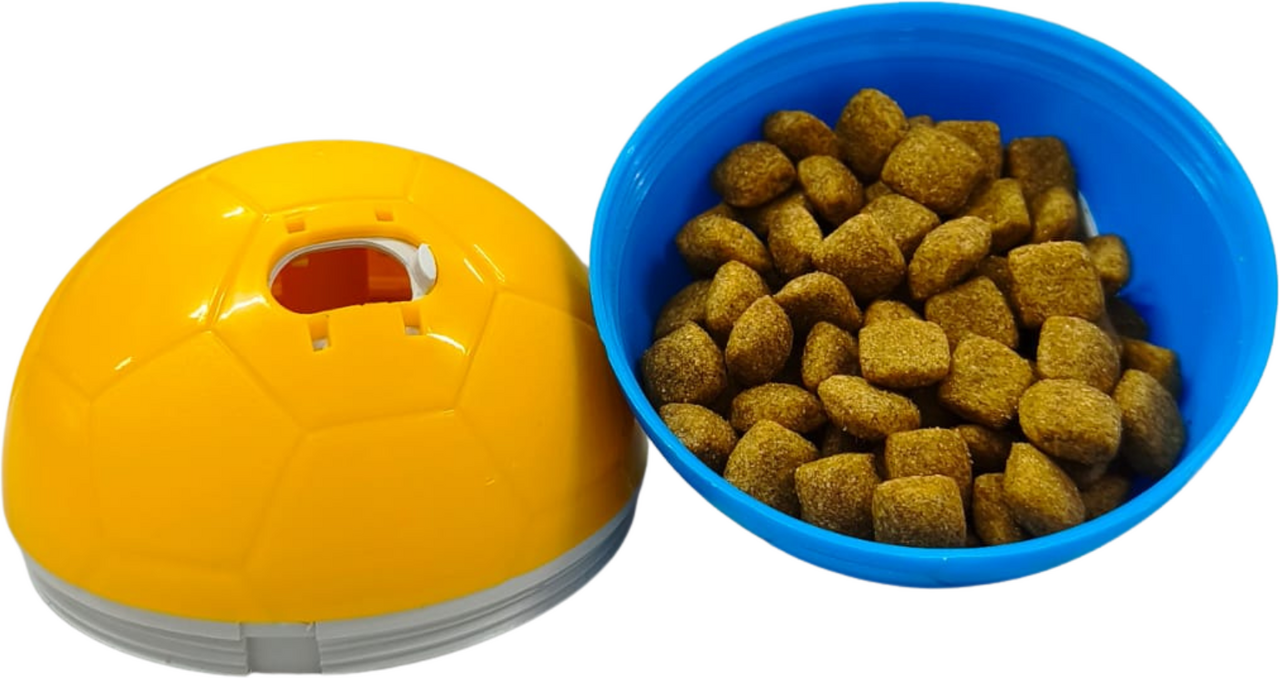 Brinquedo Amicus Crazy Ball Azul e Amarelo para Cães e Gatos - Tam. P