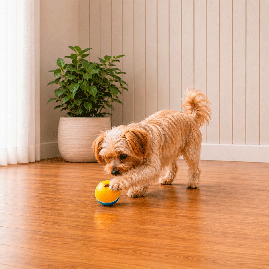 Brinquedo Amicus Crazy Ball Azul e Amarelo para Cães e Gatos - Tam. P