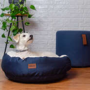 Cama Redonda Meau Sherpa Azul Marinho - Tam. M