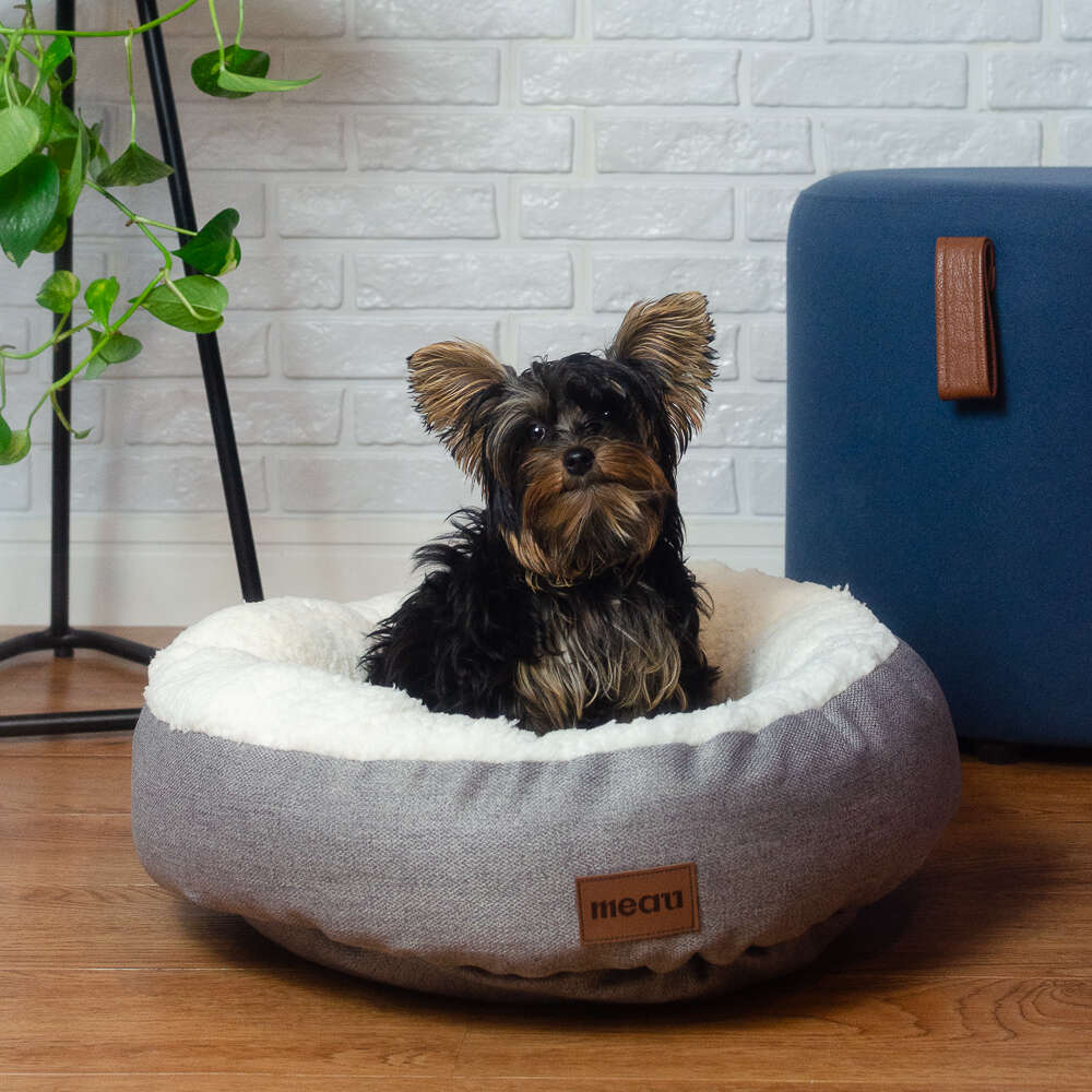 Cama Redonda Meau Sherpa Cinza - Tam. P