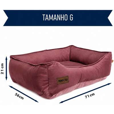 Cama Retangular Meau Veludo Rose