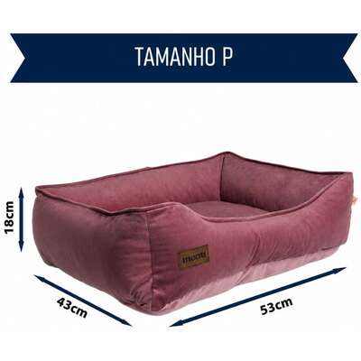 Cama Retangular Meau Veludo Rose