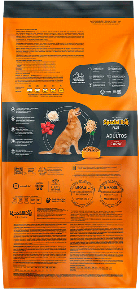Ração Special Dog Premium Carne Plus para Cães Adultos - 20Kg