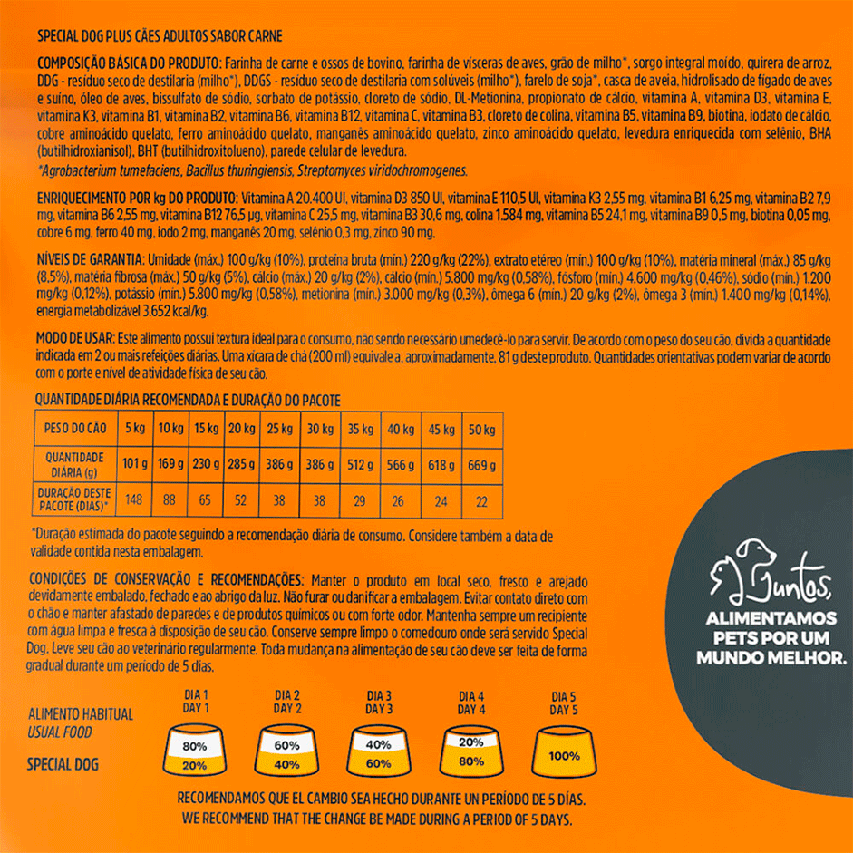 Ração Special Dog Premium Carne Plus para Cães Adultos - 20Kg