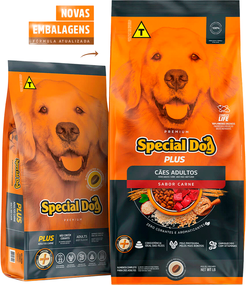 Ração Special Dog Premium Carne Plus para Cães Adultos - 20Kg