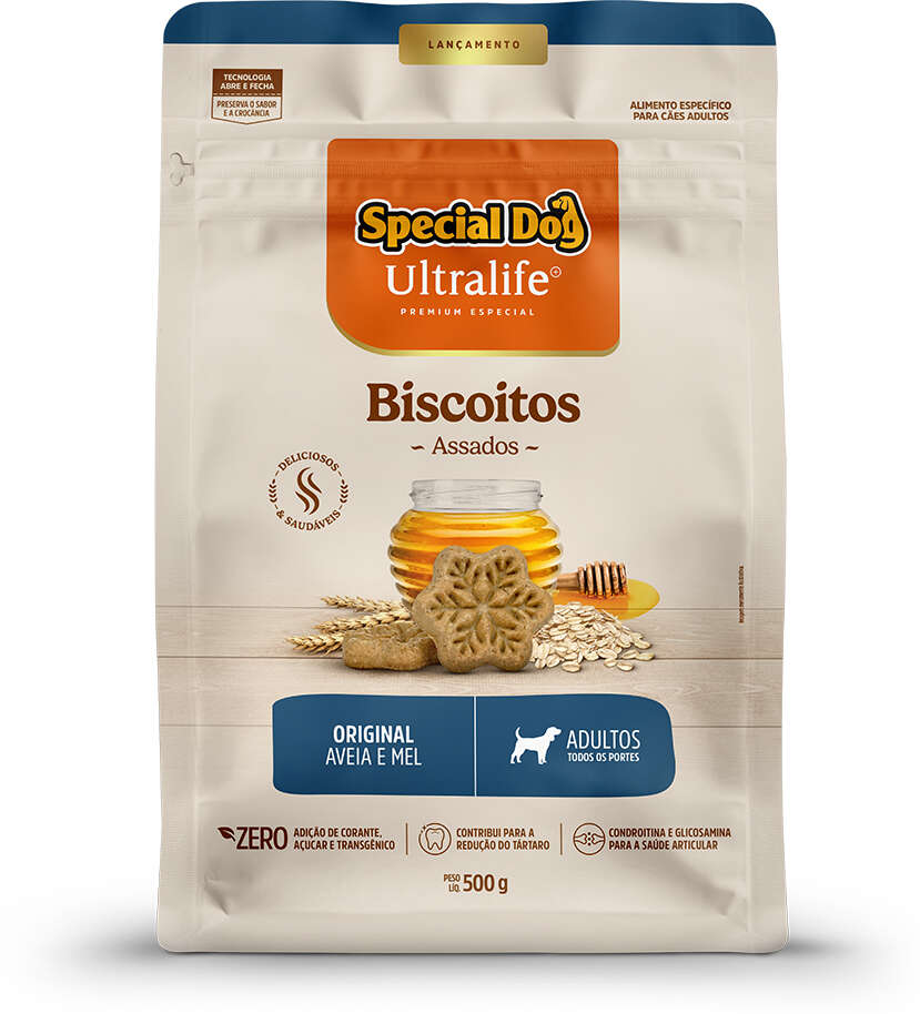 Biscoito Special Dog Ultralife sabor Aveia e Mel para Cães Adultos - 500 g